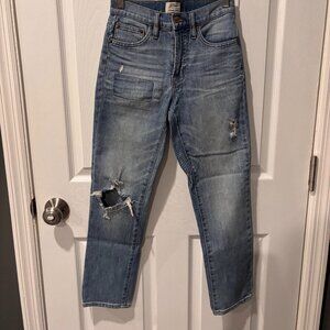 J. Crew Distressed Vintage Crop Medium Wash Jeans